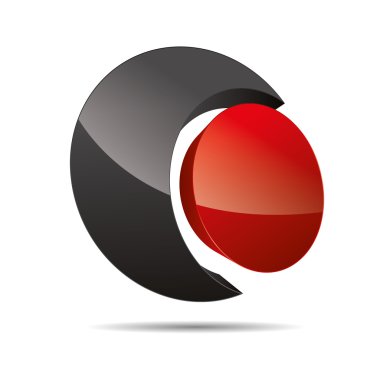 3D soyut kurumsal kırmızı daire gelin güneş tasarım simgesi logo marka
