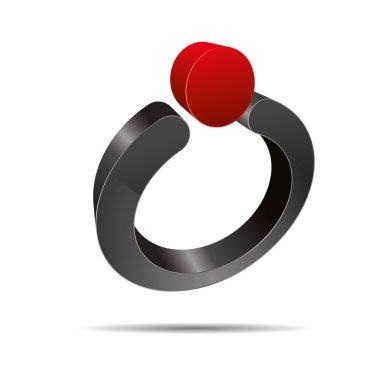 3D soyut ring inci takı noktası kırmızı sembol kurumsal tasarım simgesi logo marka