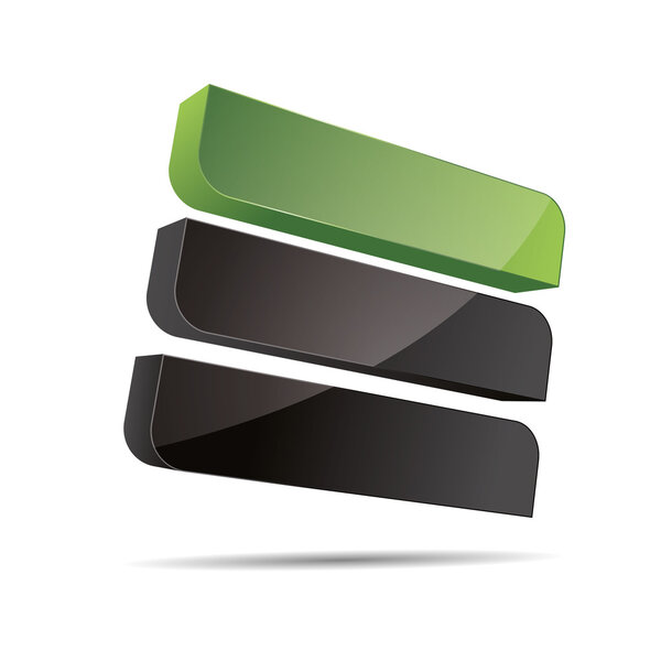 3D abstract corporate green nature bio eco stiff rectangle cube line sail design icon logo trademark