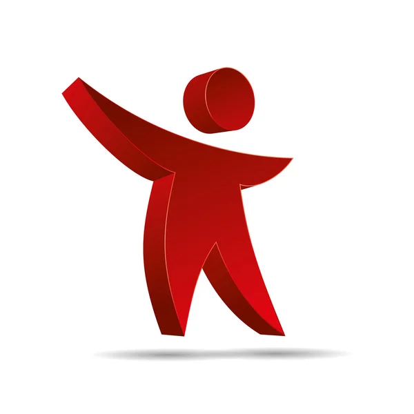 3D abstract figure kids red corporate design icon logo trademark — 스톡 벡터