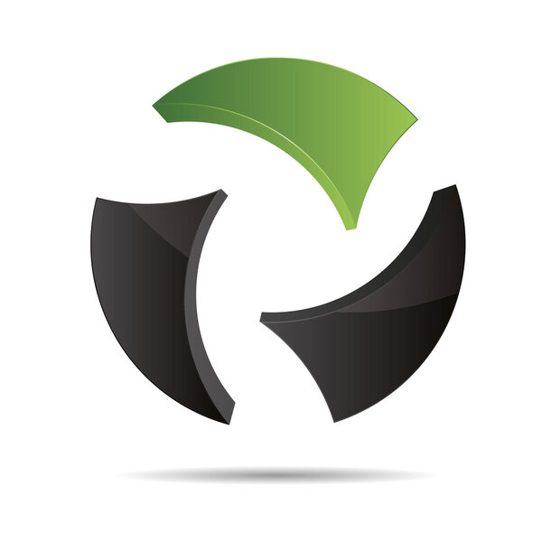 3D abstract ball circular World globe green nature symbol corporate design icon logo trademark
