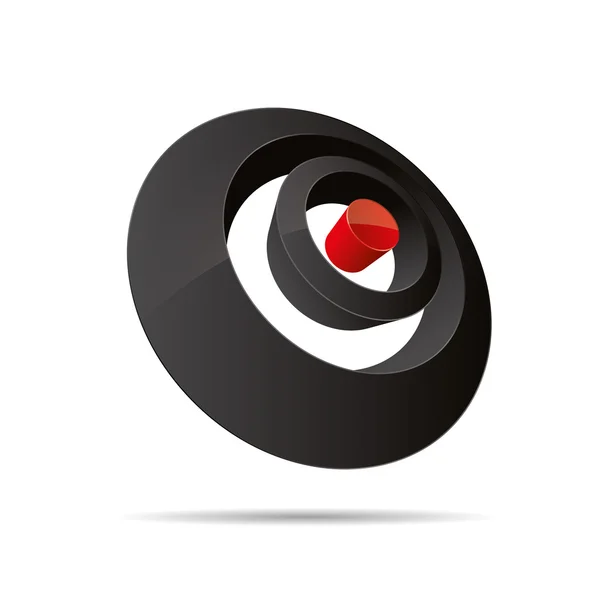 3D abstract circulaire ronde ringen punt pin symbool huisstijl pictogram logo handelsmerk — Stockvector