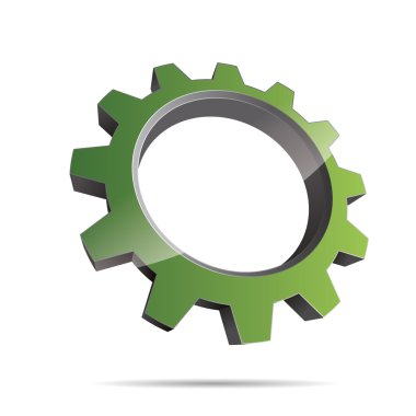 3D soyutlama pinyon tekerlekli motor mühendislik metal kurumsal logo tasarım simgesini işaret