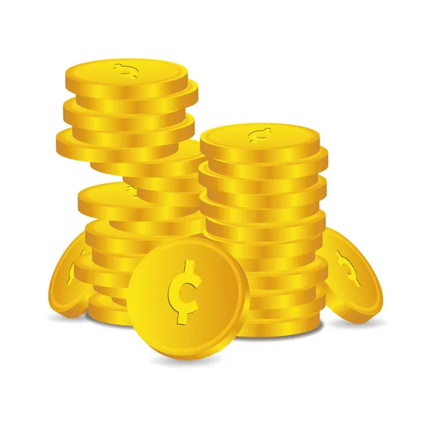 Банківська кредитна монета капітал кредити золоті гроші таль євро вектор нагородження солодким символом кредит — стоковий вектор