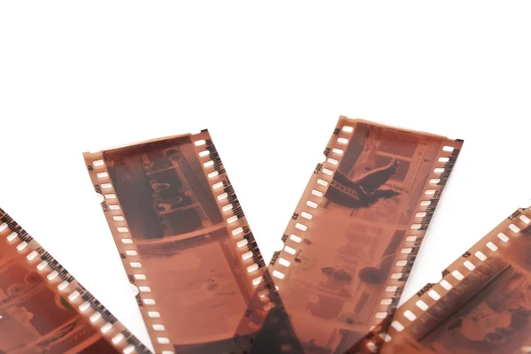 写真写真フィルム リール アンティーク ネガティブ フィルム ストリップ フィルム ストリップ 8ミリ リール映画火の穴 — ストック写真