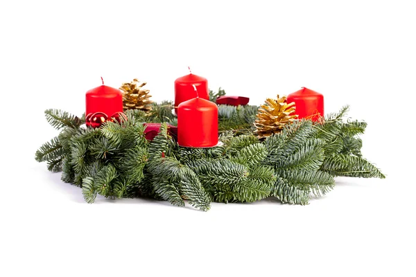 Plamene svíčky adventní věnec, Vánoční dekorace xylofon tannenzweig skořice stick — Stock fotografie