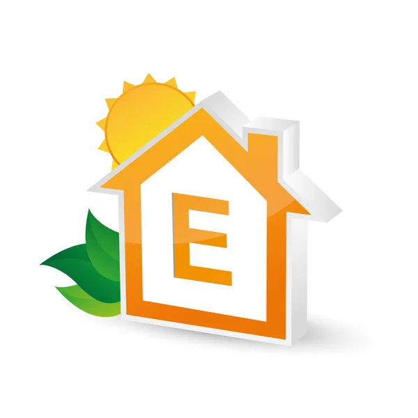 Energy class energieberatung bar chart efficiency rating electrical appliances consuming environment logo — Stock Vector