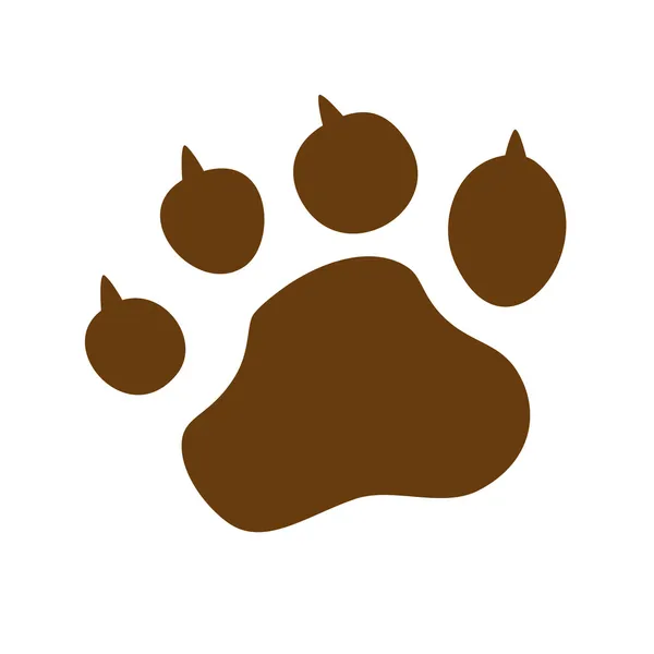 Dierlijke paw huisdier wolf paw paw vector Beer voetafdruk dierlijke poot kat paw vingerafdruk indruk — Stockvector