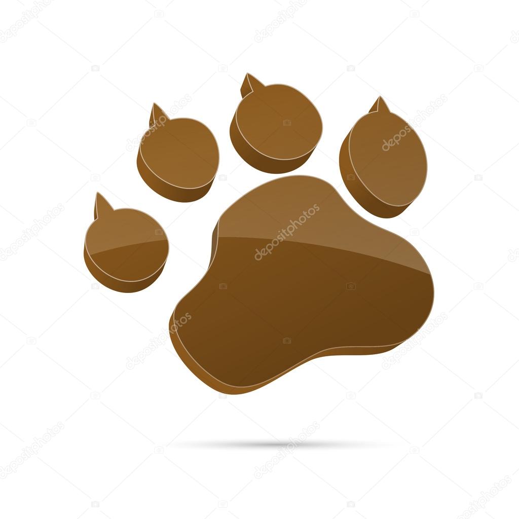 3D Animal Paw pet wolf paw paw vector bear footprint animal paw cat paw fingerprint impression