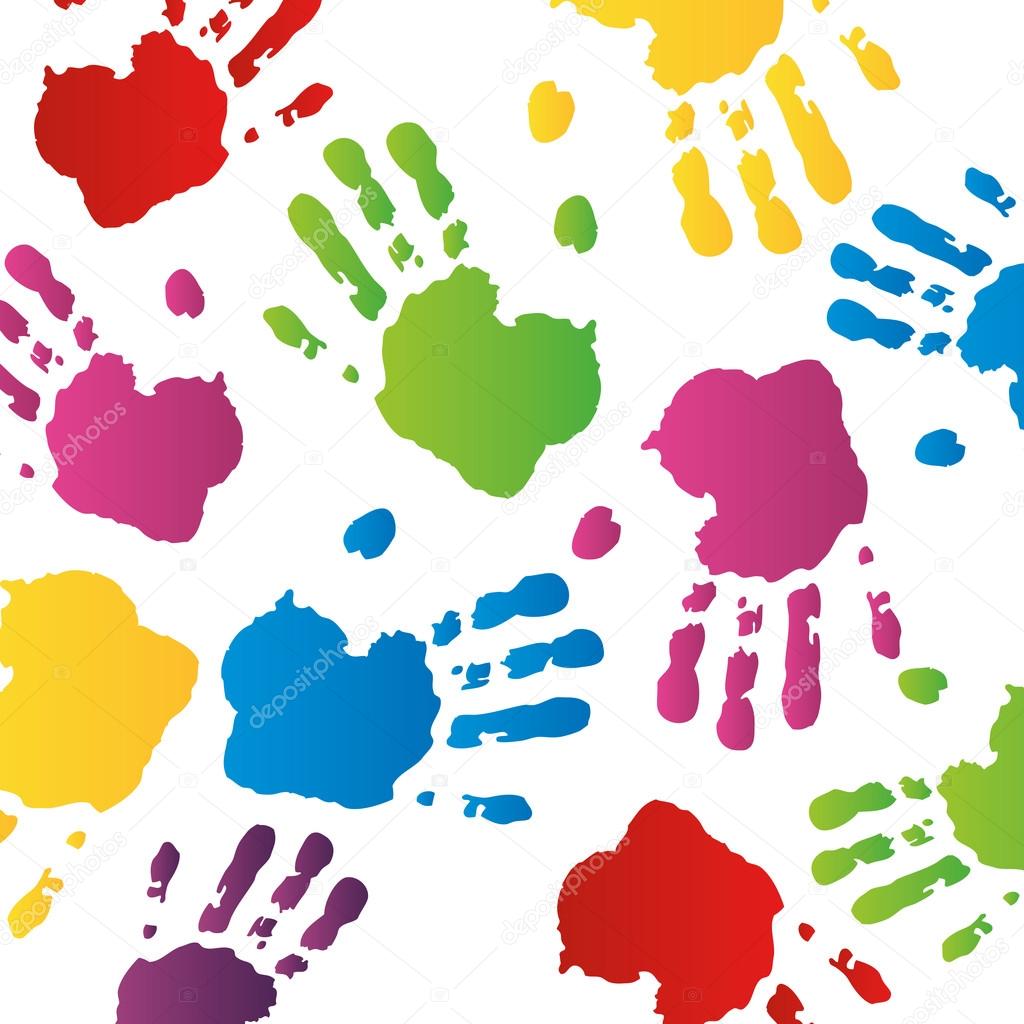 handprint footprint fingerprint vector hand kidshand stamp kidsgarden child