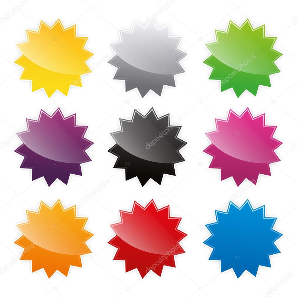 Action button badges badge square pink set collection trasnparent created in Adobe Illustrator.