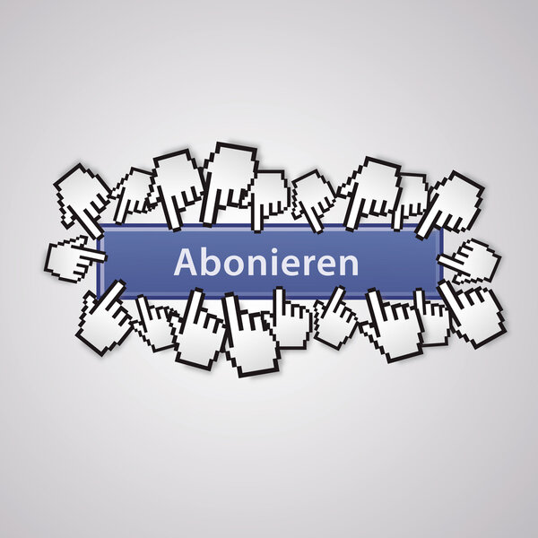 Subscribe abo mauszeiger social network handzeichen business internet link button I like