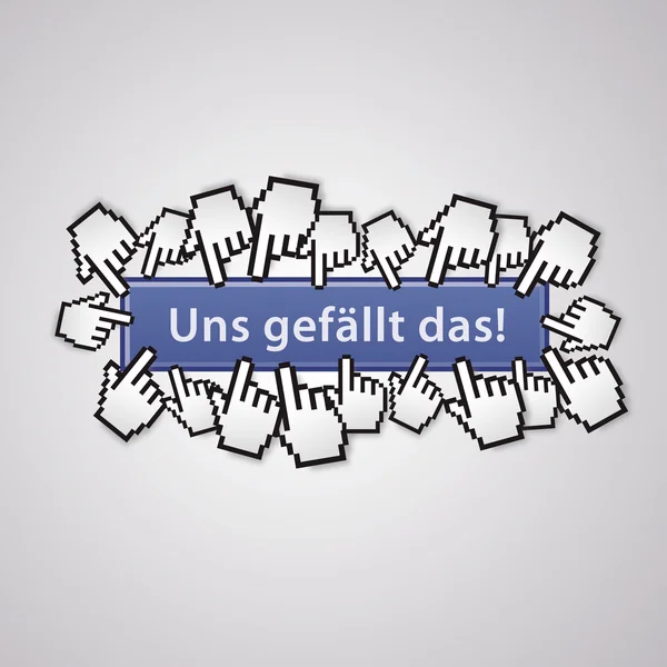 Uns gefLigullt das community group mauszeiger social network business internet link come me — Vettoriale Stock