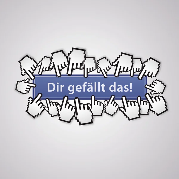 Dir gefällt das Like the hand sign mauszeiger social network business internet link button I like — Stock Vector