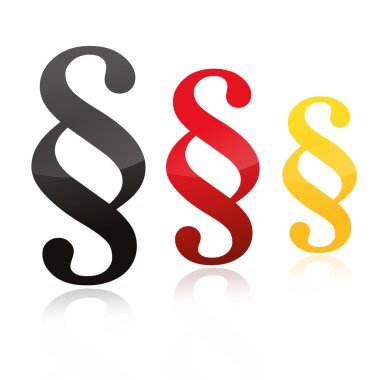paragraf paragraf işareti Almanya Adalet hukuk avukat avukat yasama bgb yargıç 3d terimleri simge.