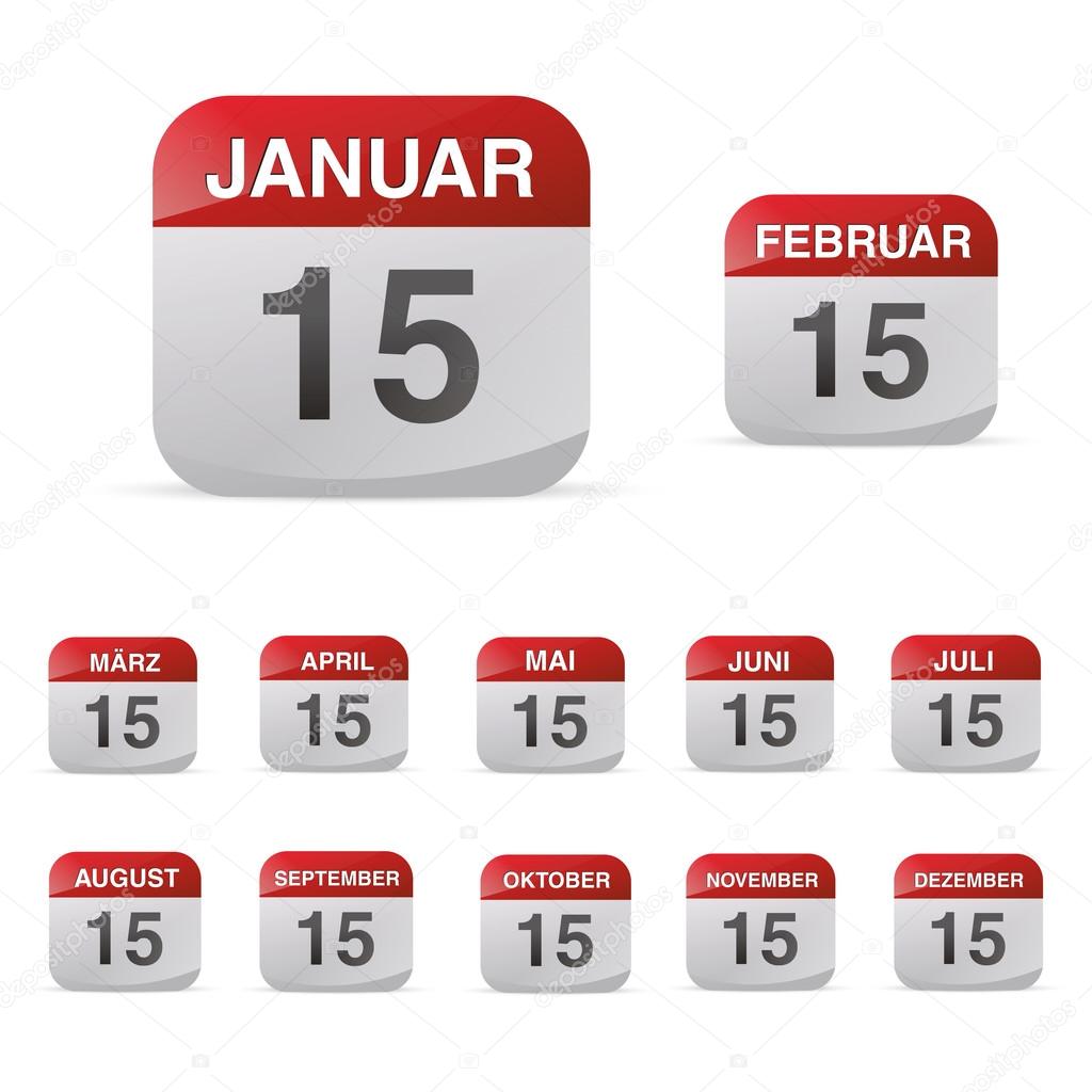 calendar set icon symbol month year calendar sheet kalendarium birthday holiday office diary