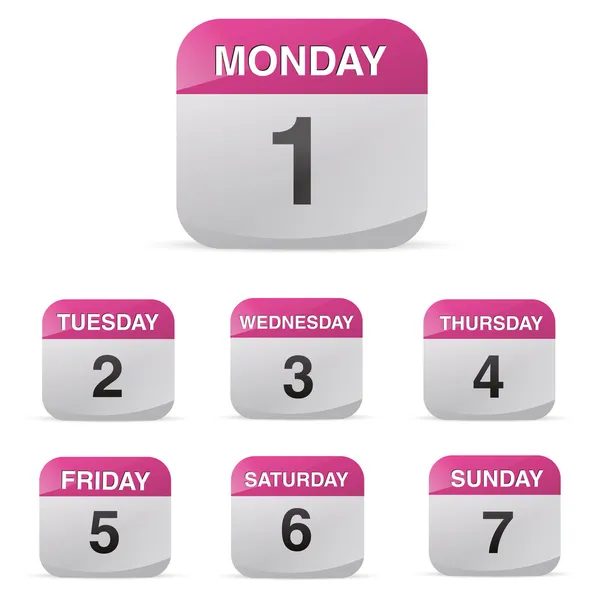 Kalendarz ustawić ikonę symbolu miesiąc roku kalendarz arkusz kalendarium urodziny wakacje biuro dziennik — Wektor stockowy