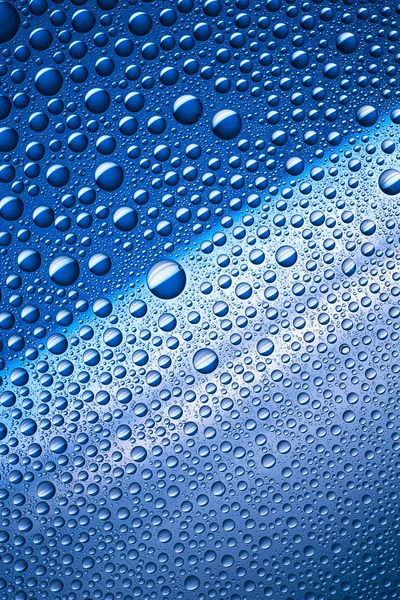 Gotas de água beading nano efeito tau lotuseffekt azul selante repele defletor de chuva — Fotografia de Stock