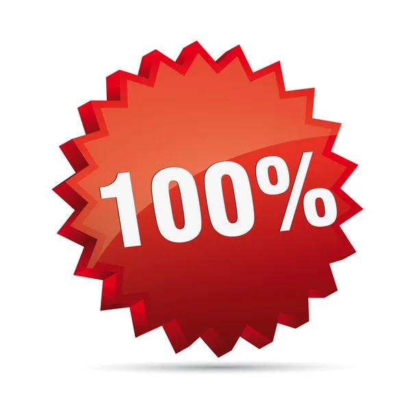 100 percent 3D Discount advertising action button badge bestseller percent free shop sale — Stock Vector