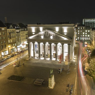 Tiyatro aix-la-chapelle şehir müzik oyunculuk turizm gece şafak uzun süreli pozlama