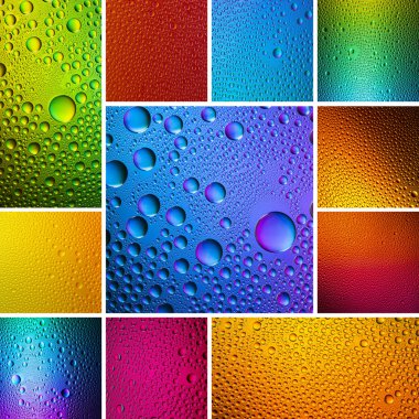 Waterdrops spektral güneş mavi Altın Portakal kırmızı yeşil renk gradyan set kolaj gökkuşağı renkli boncuk lotuseffekt tau sızdırmazlık
