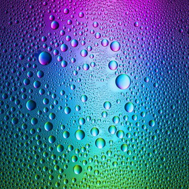 Waterdrops spektral degrade mavi mor yeşil okyanus renk gökkuşağı renkli boncuk lotuseffekt tau sızdırmazlık