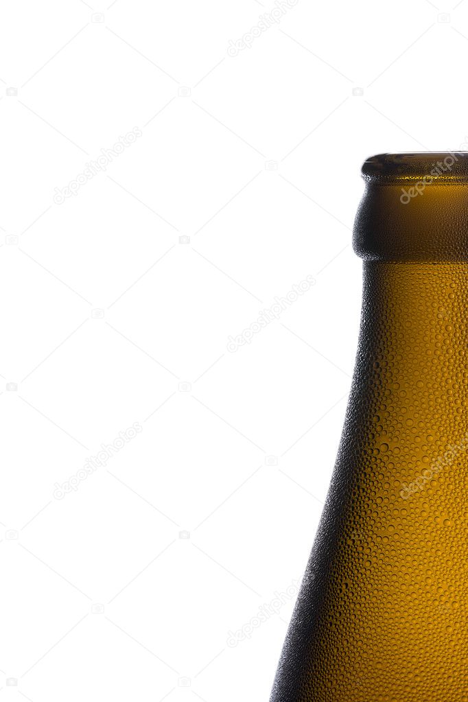 Beer bottle bottleneck condensation dripping brown chilly dew beer froth brewery disco summer party