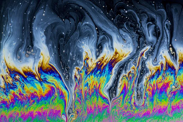 Savon savon film-film savon LiquidArt abstrait arc-en-ciel art coloré rayures texture — Photo