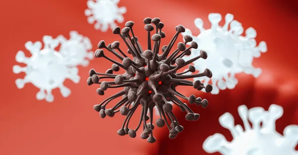 Koronavirus Uvnitř Lidského Těla Propuknutí Chřipky Nebo Koronaviry Chřipky — Stock fotografie