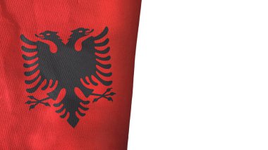 Albania flag isolated on white with copyspace 3D rendering