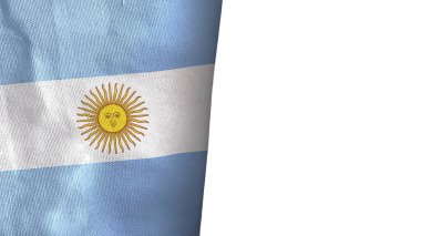 Argentine flag isolated on white with copyspace 3D rendering