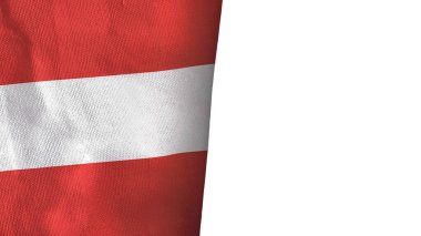 Austria flag isolated on white with copyspace 3D rendering