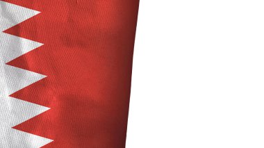 Bahrain flag isolated on white with copyspace 3D rendering