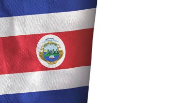 Costa Rica flag isolated on white with copyspace 3D rendering