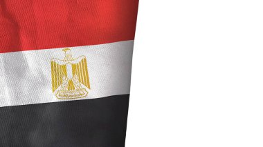 Egypt flag isolated on white with copyspace 3D rendering