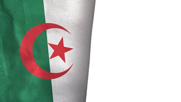 Algeria Flag Isolated White Copyspace Rendering — 스톡 사진