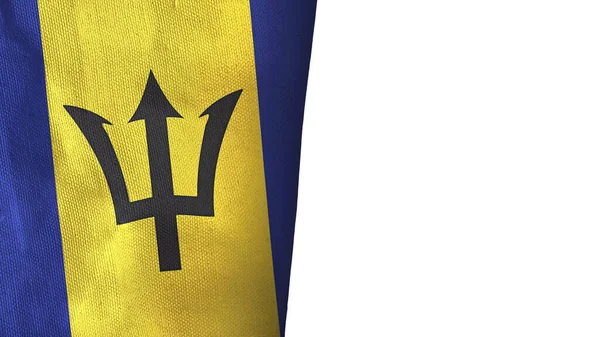 Barbados Flag Isolated White Copyspace Rendering — Stockfoto