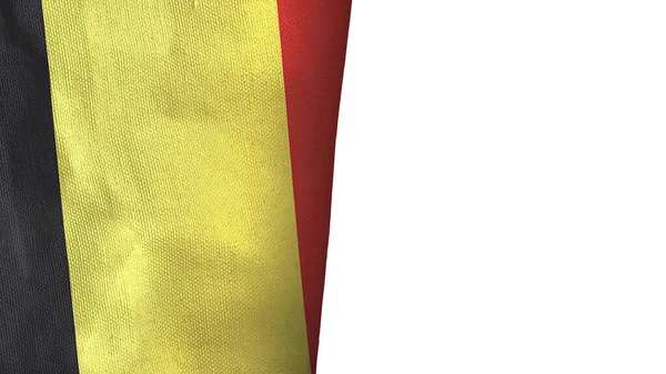 Belgium Flag Isolated White Copyspace Rendering — Zdjęcie stockowe