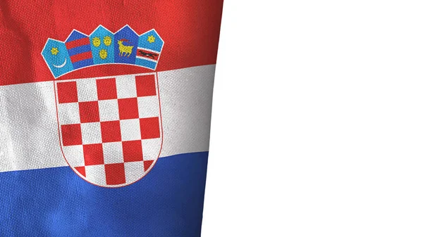Croatia flag isolated on white with copyspace 3D rendering