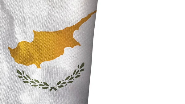 Cyprus Flag Isolated White Copyspace Rendering — 图库照片