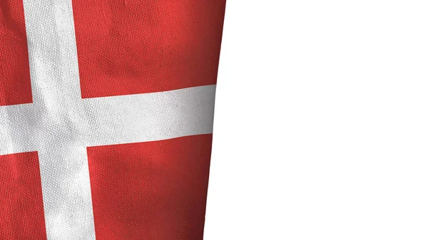 Denmark Flag Isolated White Copyspace Rendering —  Fotos de Stock