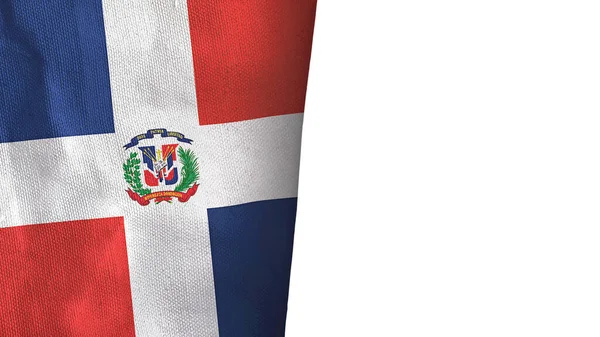 Dominican Republic Flag Isolated White Copyspace Rendering — Stockfoto