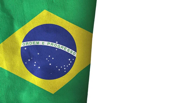 Brazil Flag Isolated White Copyspace Rendering — Stock Photo, Image