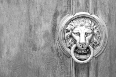 Lion Head Door Knocker, Ancient Knocker clipart