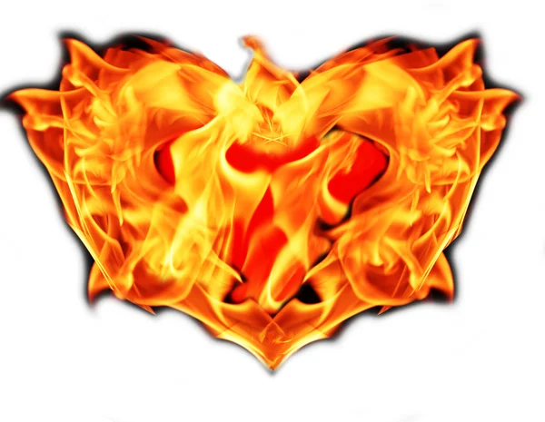 Heart on fire, flam symbol — Stock Photo, Image