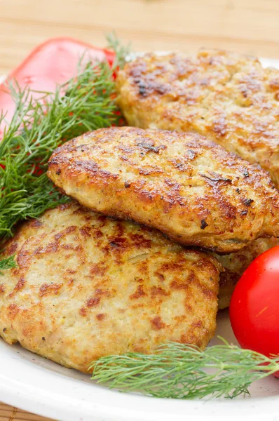 Stekt köttbullar närbild — Stockfoto