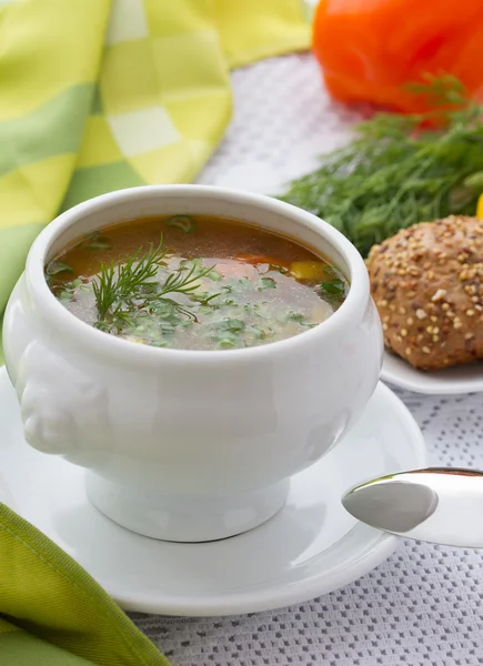 Sopa vegetal de frango — Fotografia de Stock