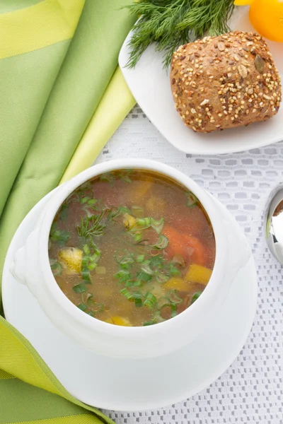 Sopa de pollo y verduras —  Fotos de Stock