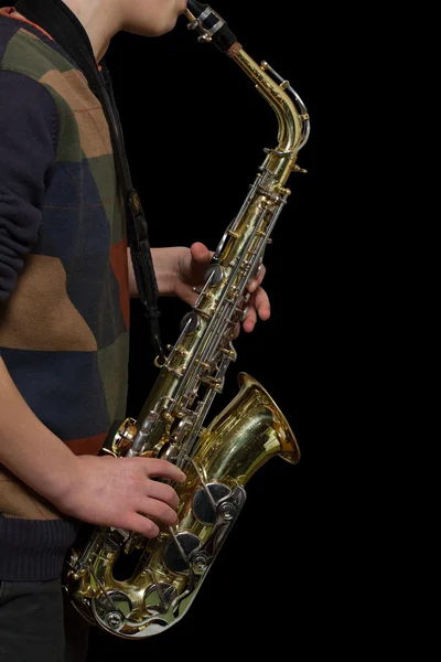 Jazzový saxofonista — Stock fotografie