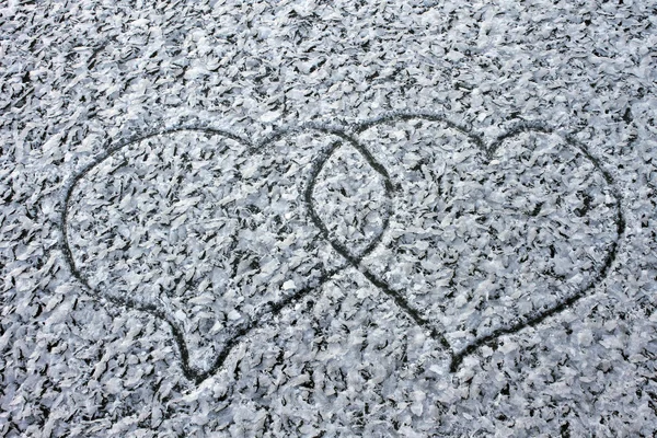 Hou van hart loyaliteit winter koud achtergrond op Valentijnsdag — Stockfoto